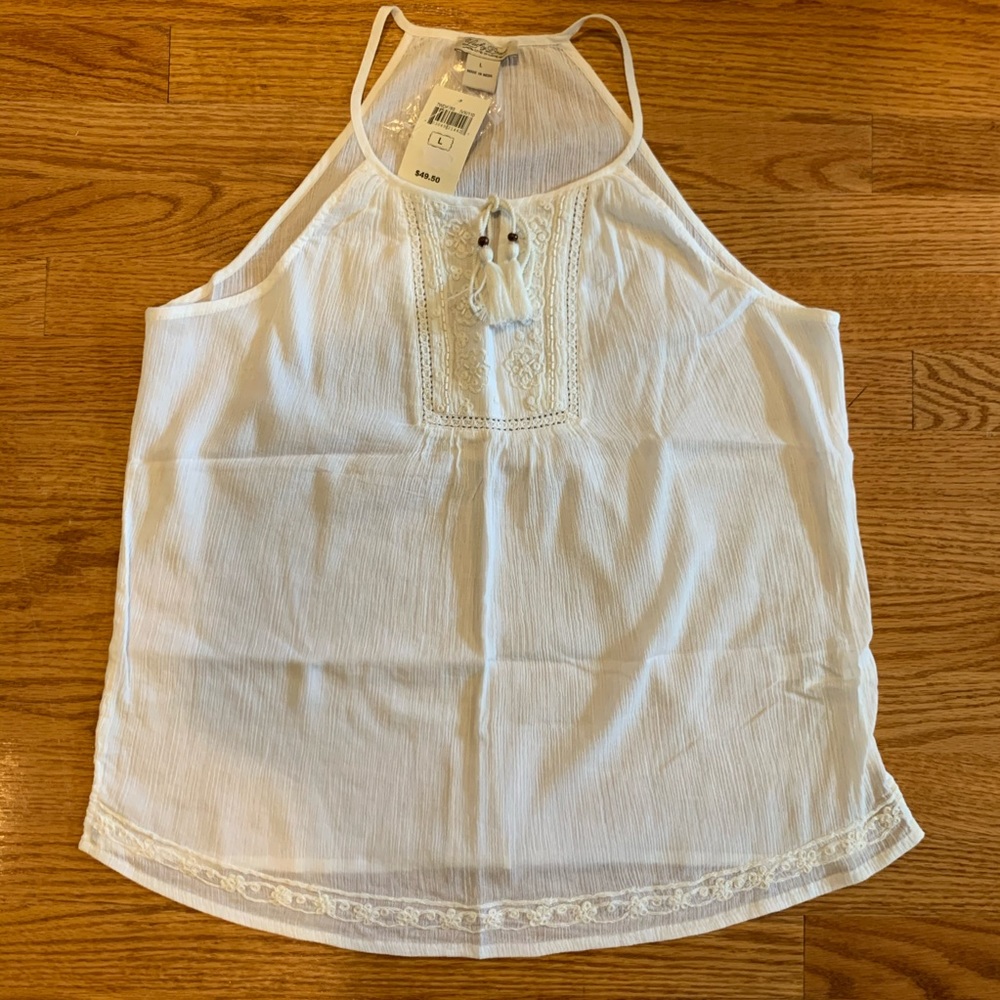Lucky Brand White Tank Top Size Large NWT